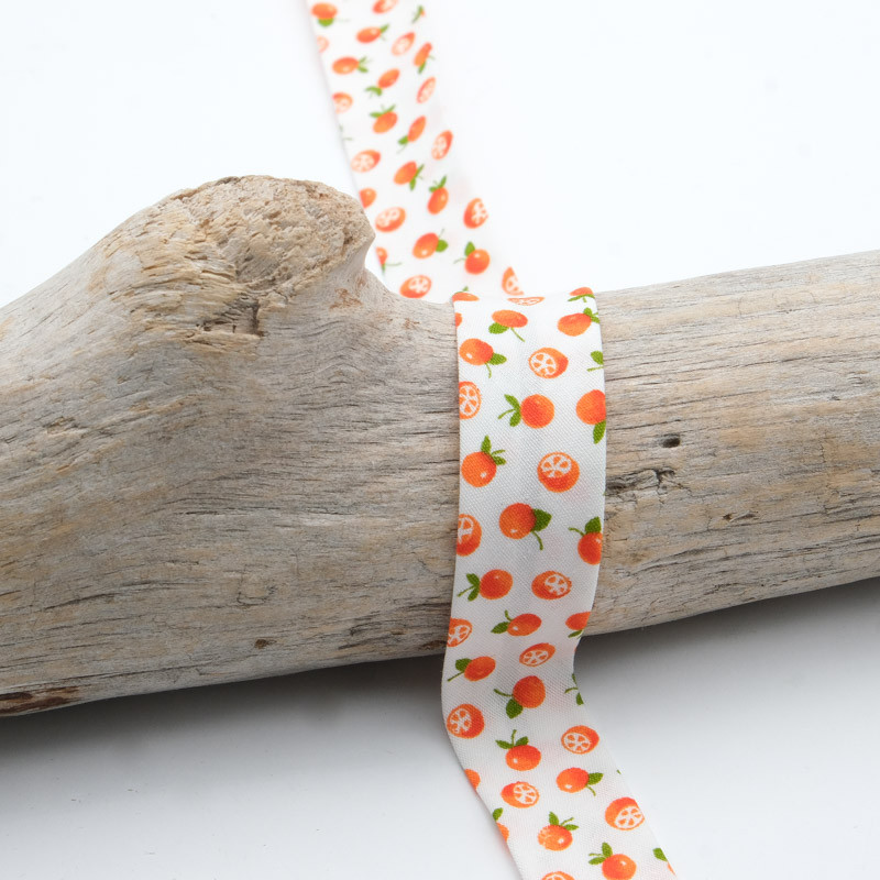 18mm Orange Floral Bias Tape - Maison Klem